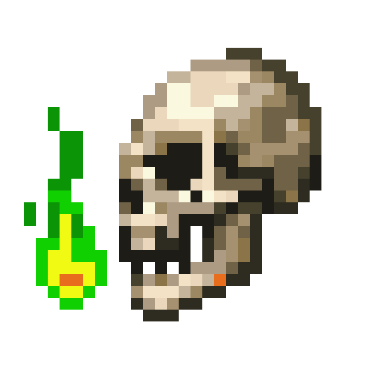class icon necromancer skull with pixel art