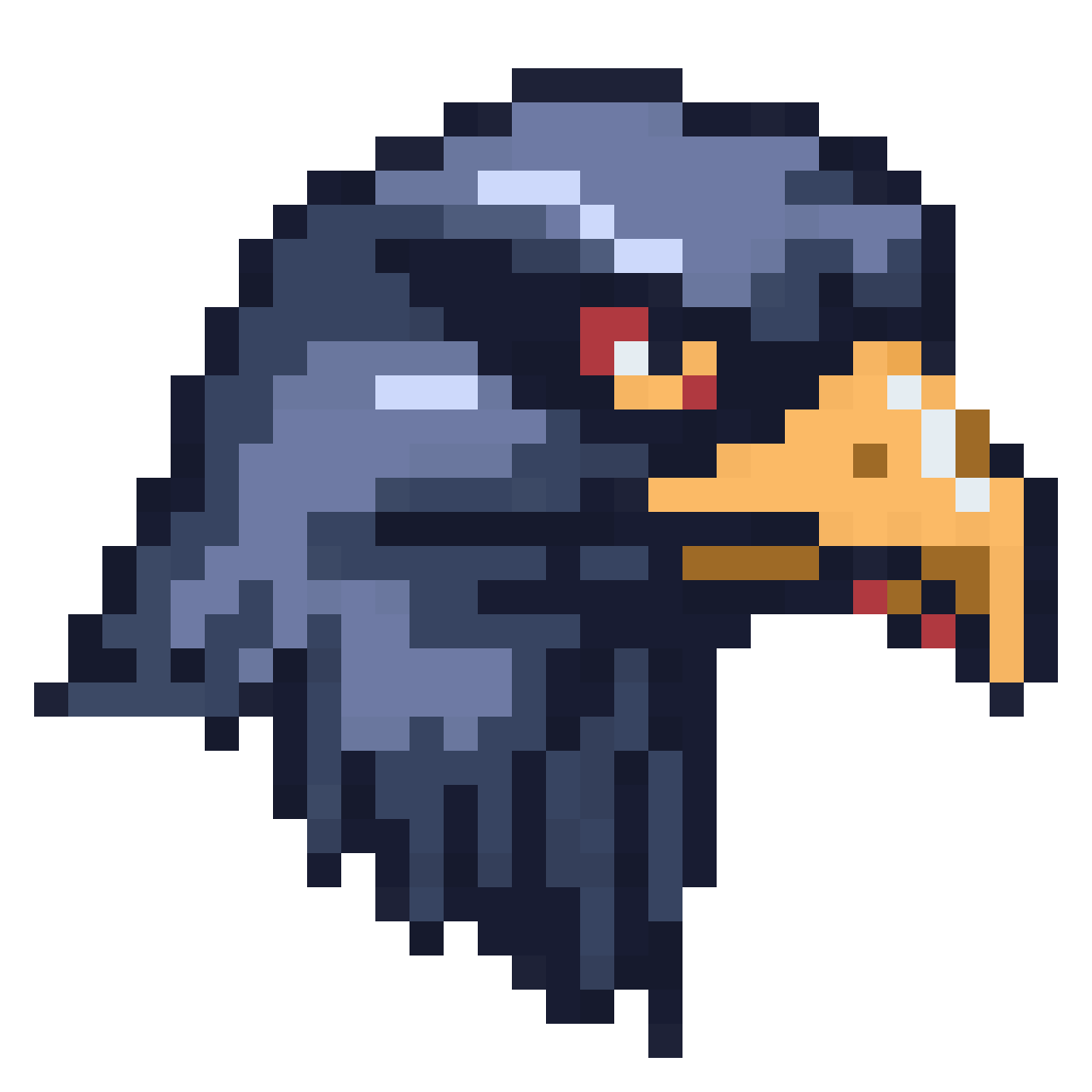 pixel cartoon falcon head 3/4 pixel art