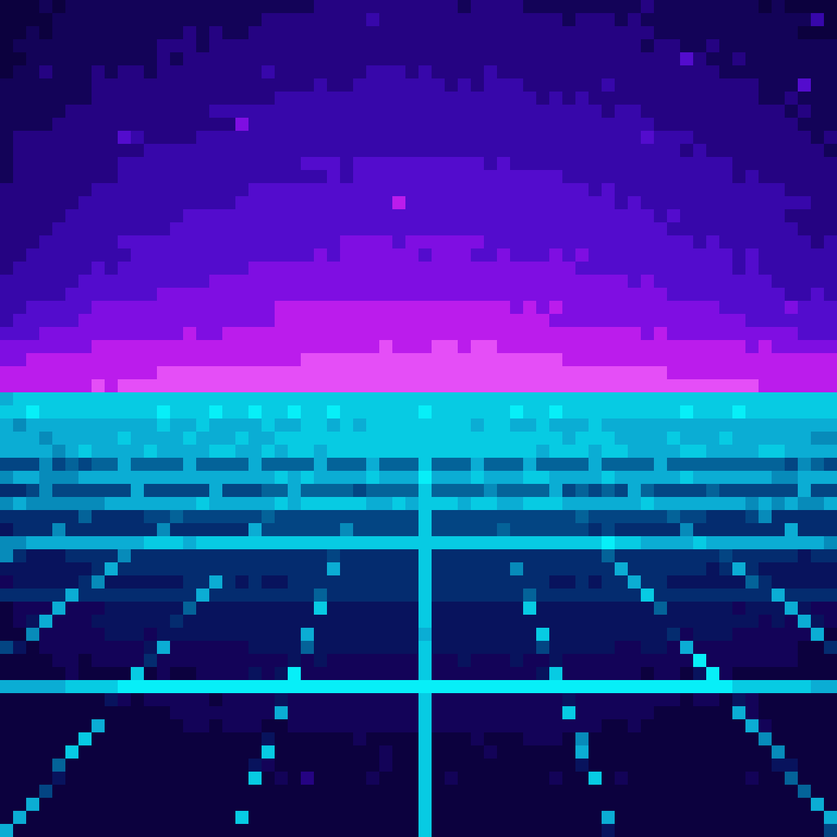 Retro Synthwave Background pixel art