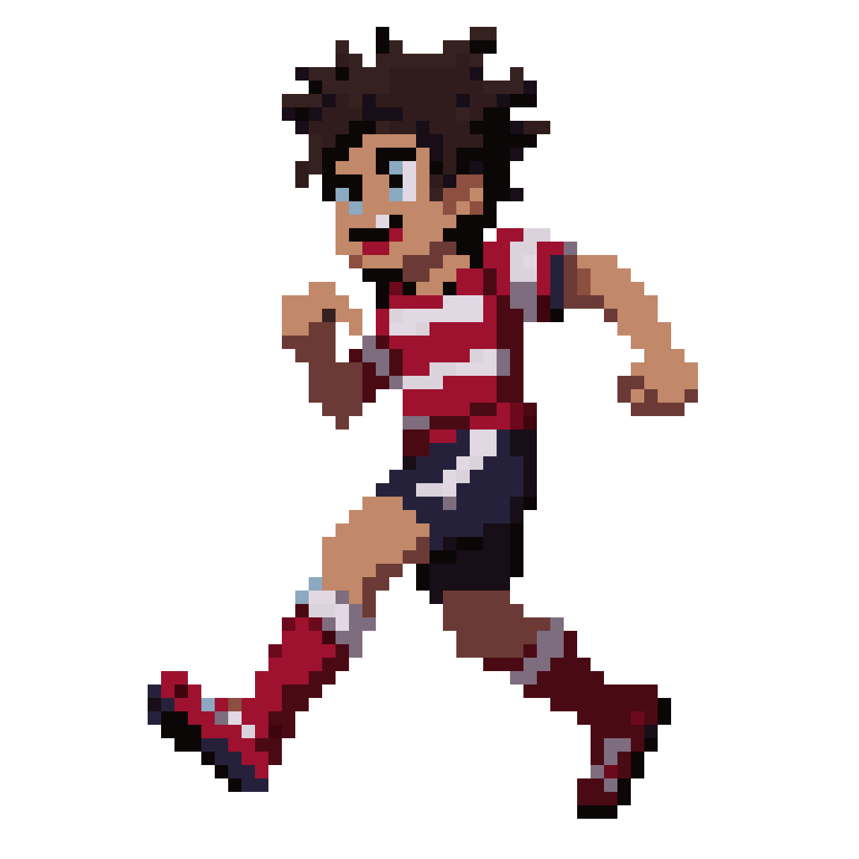 anime style football soccer player pixel art