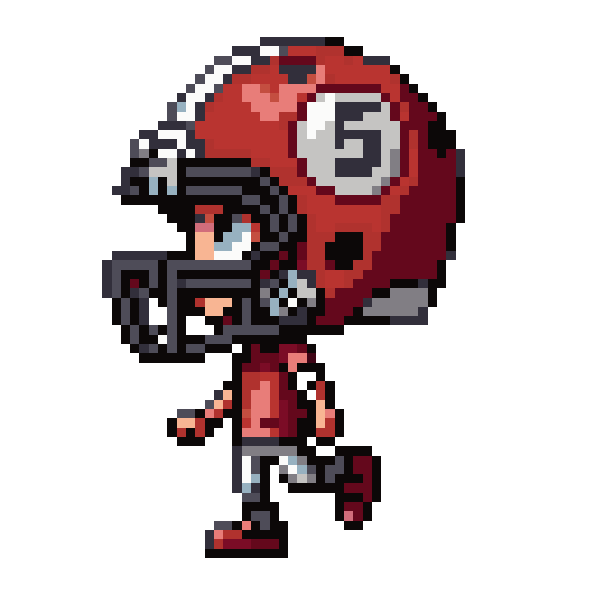 Anime Style Football Soccer Player with Big Head pixel art