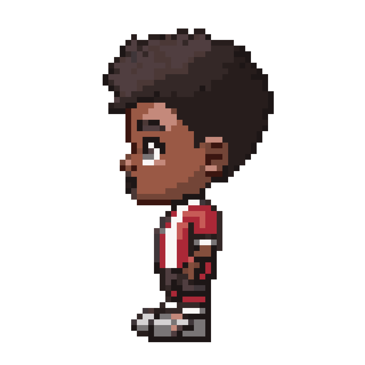 Cartoon Soccer Player with Big Head pixel art