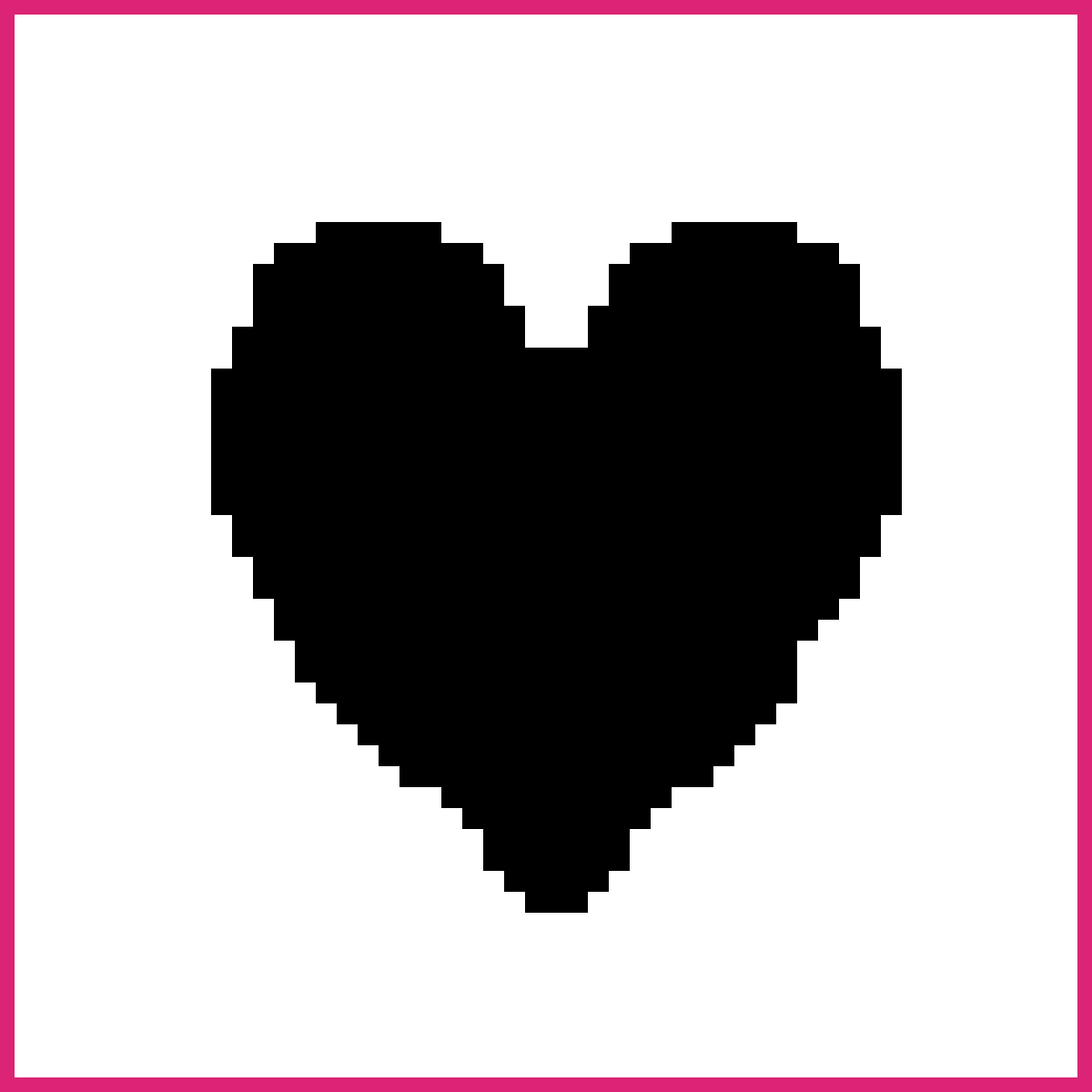 simple black pixel outline heart