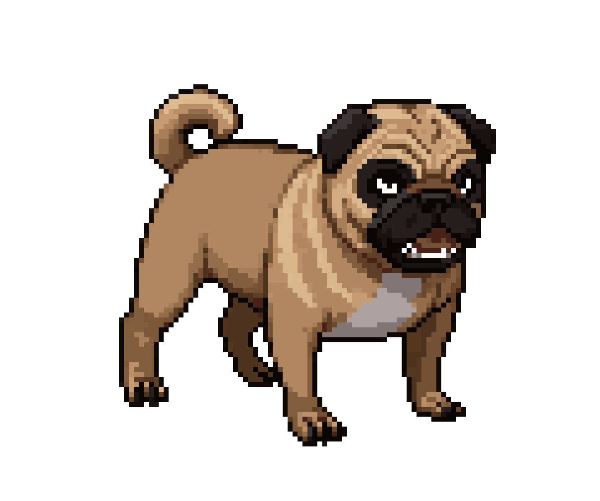 Ferocious Evil Pug Dog pixel art