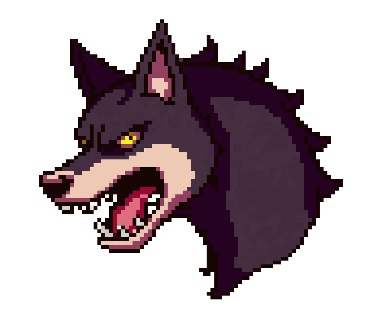 Fierce Angry Evil Dog pixel art