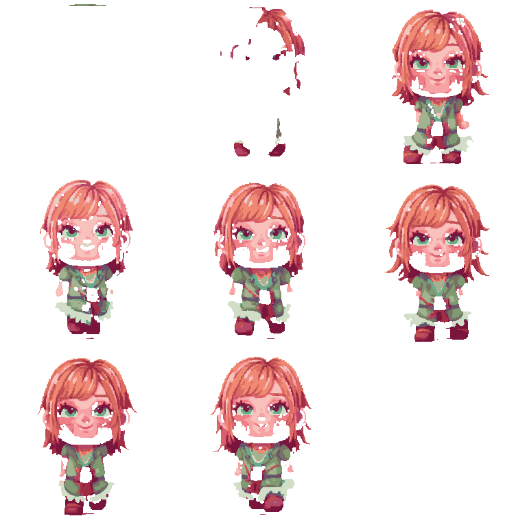 character walking forward, legs alternating pixel art