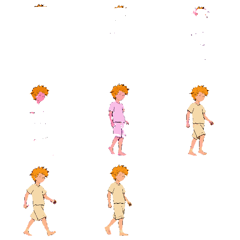 Young Boy Character Walking pixel art