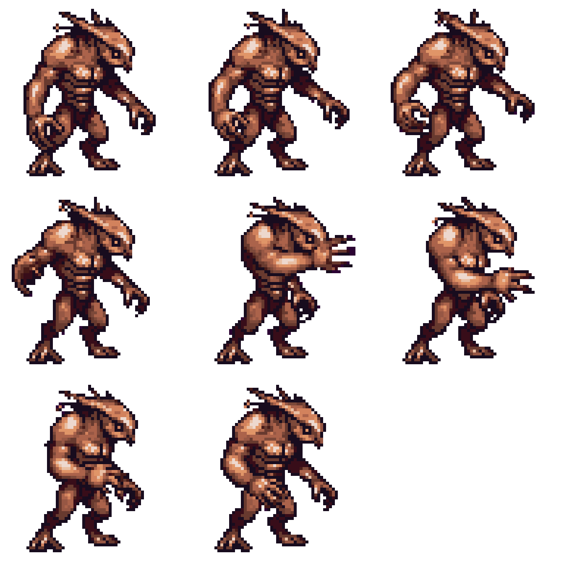 Beastly Creature Attacking pixel art