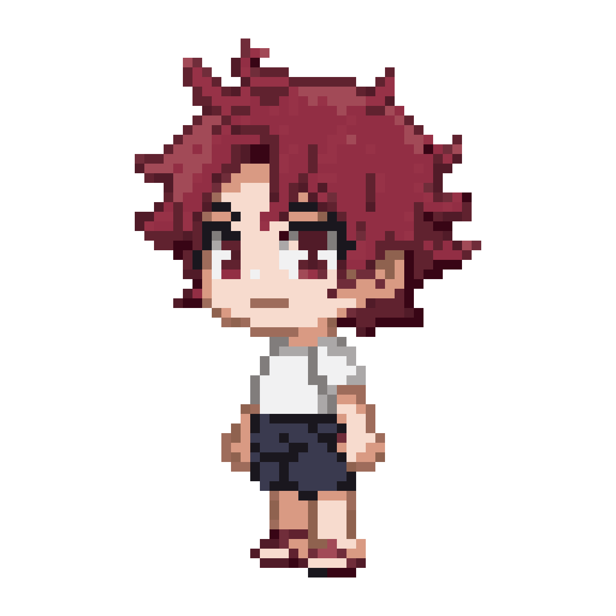 Blond boy with blue eyes pixel art