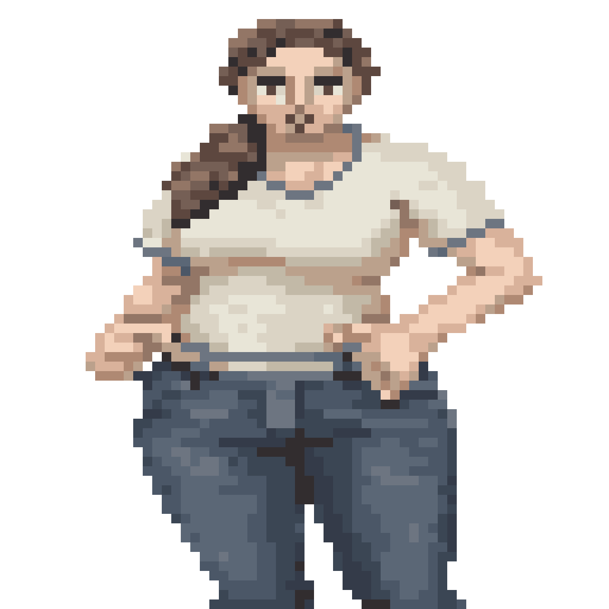 Woman in Fighting Pose pixel art