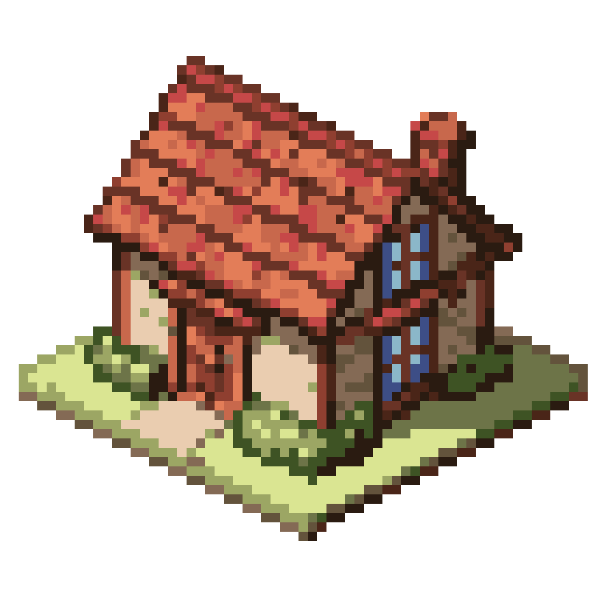 Game Ground with Grass and Soil pixel art