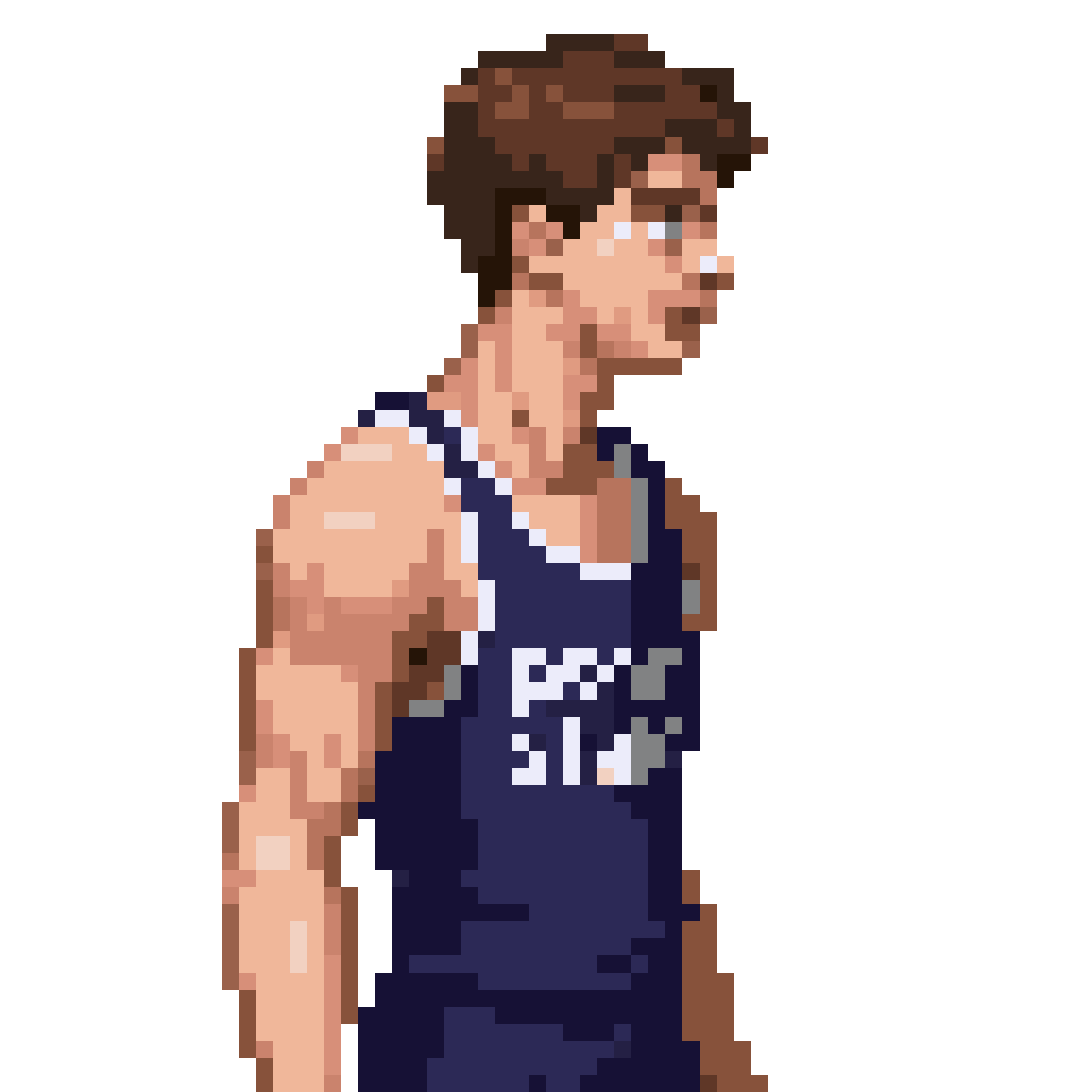 19-year-old male wrestler in blue singlet pixel art