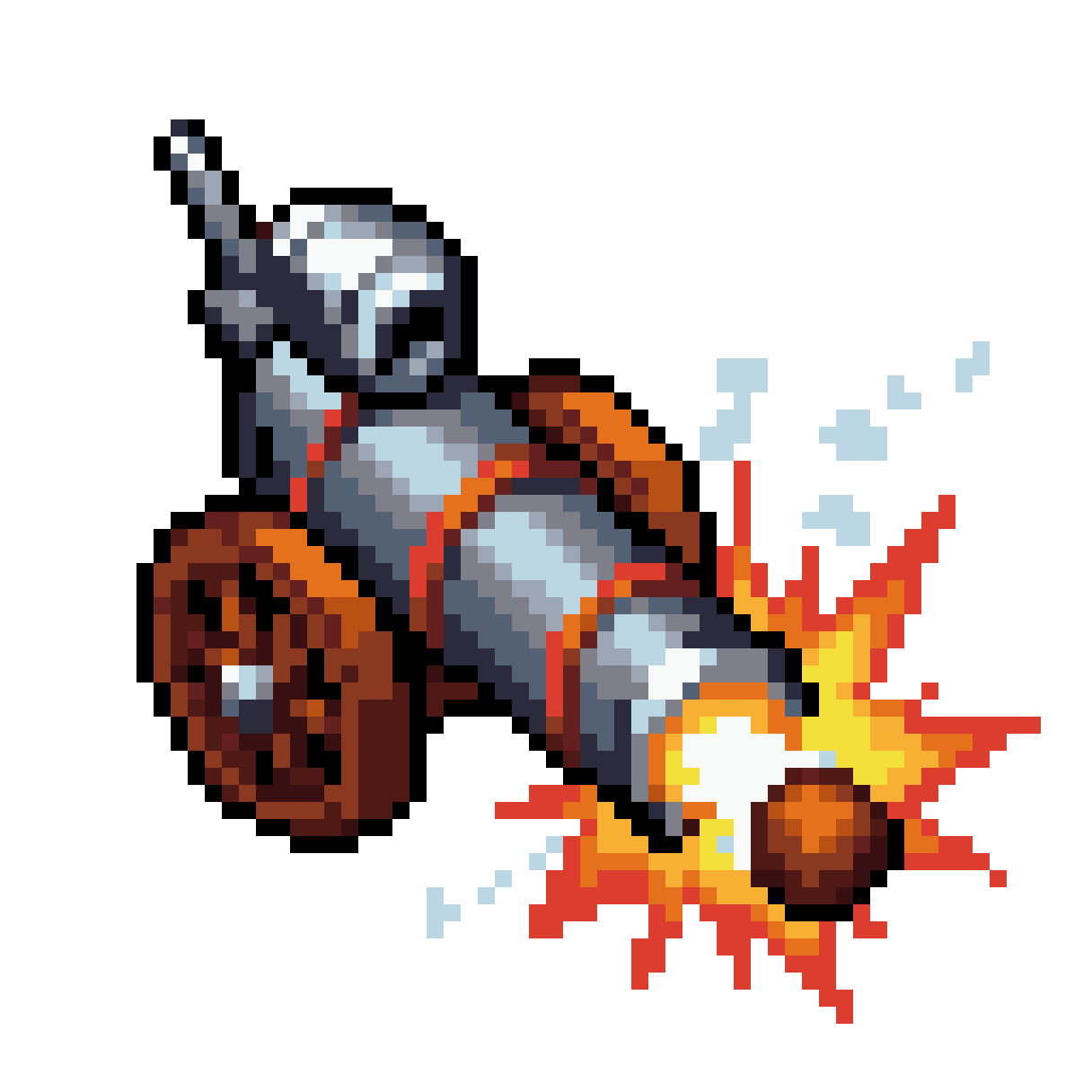 simple pixel cannon firing pixel art