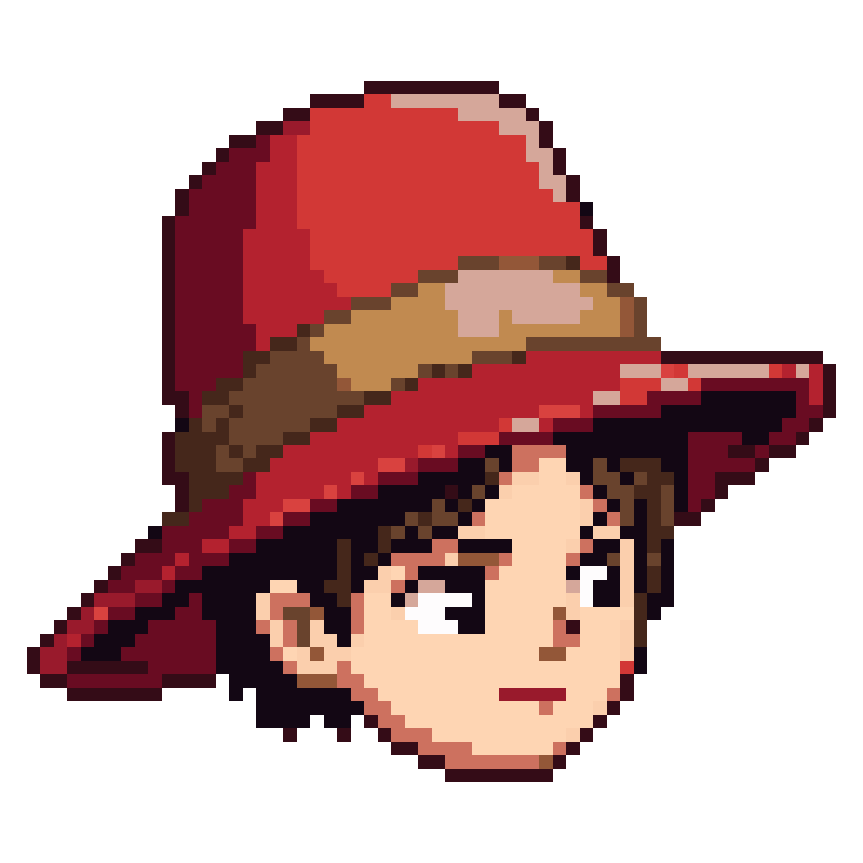 Hero with a Red Hat pixel art