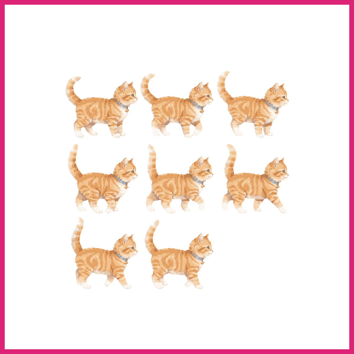 Orange Tabby Cat Walking Forward