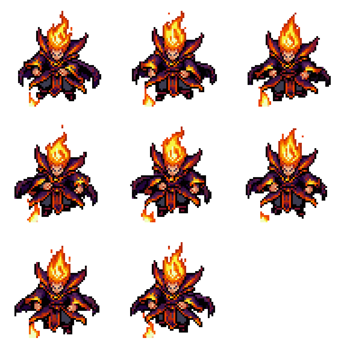 fire wizard idle pixel art Walking pixel art