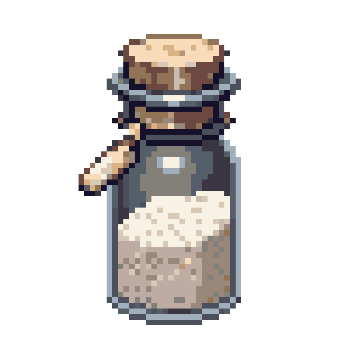 Grave-Salt Vial with Bone Charm pixel art