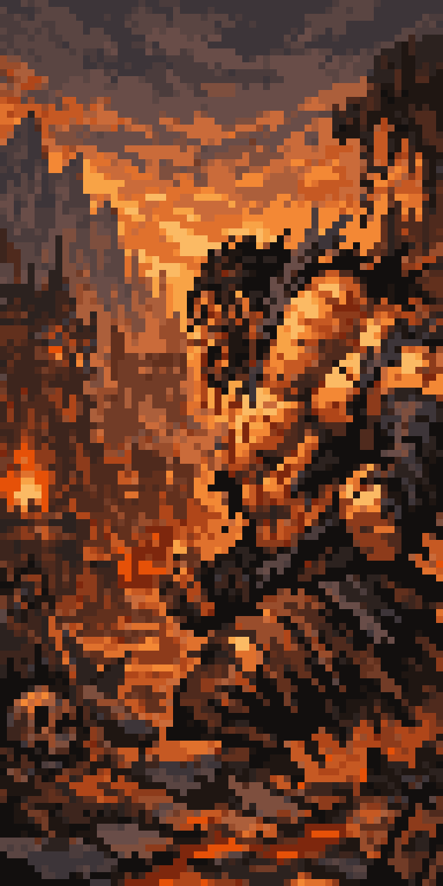 Juggernaut's Intense Transformation pixel art