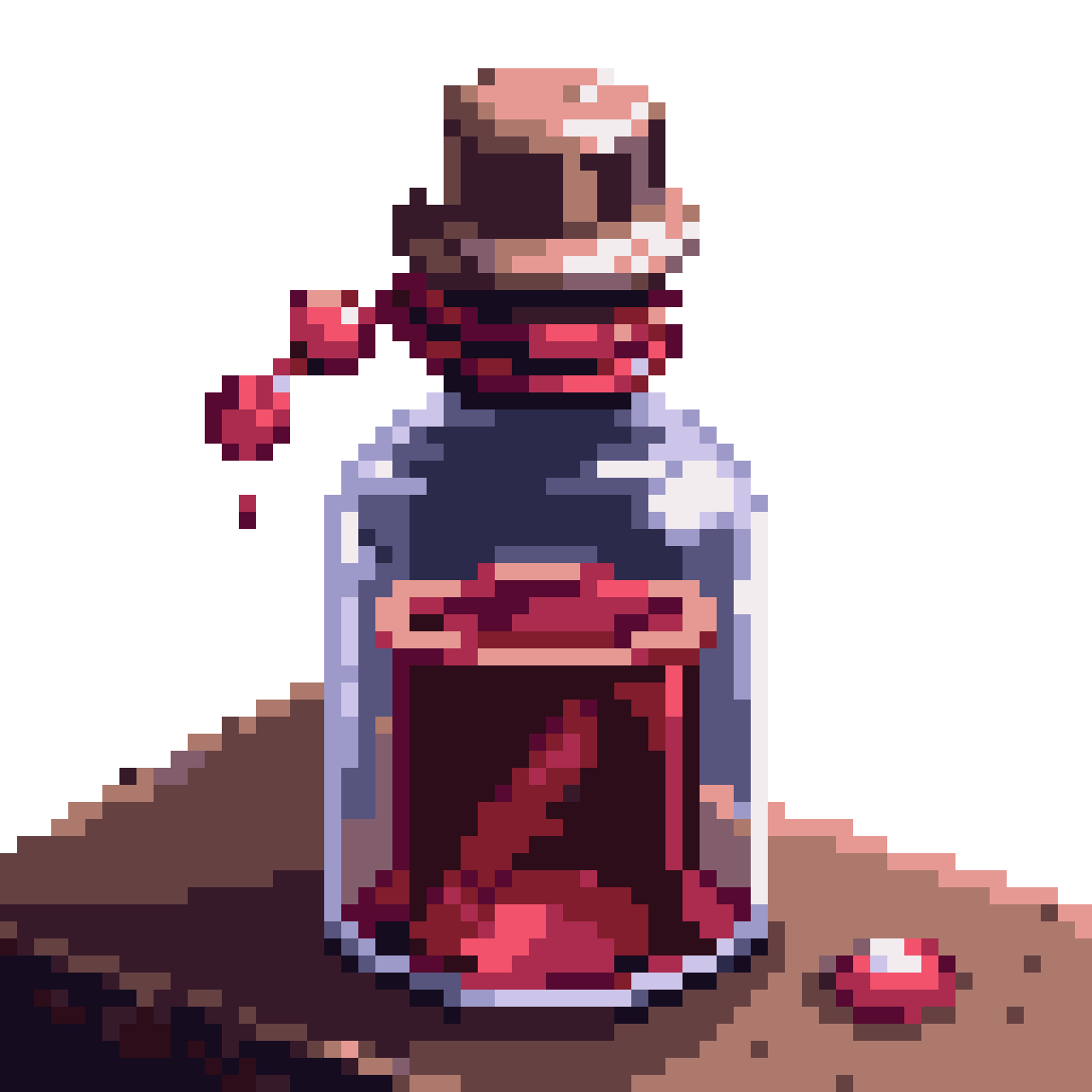Red Suture Bottle with Alchemical Liquid pixel art
