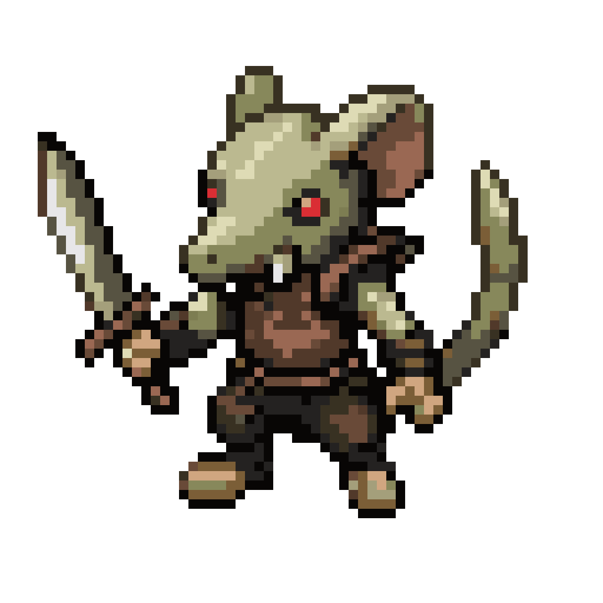 Evil Ratling in Tattered Armor pixel art