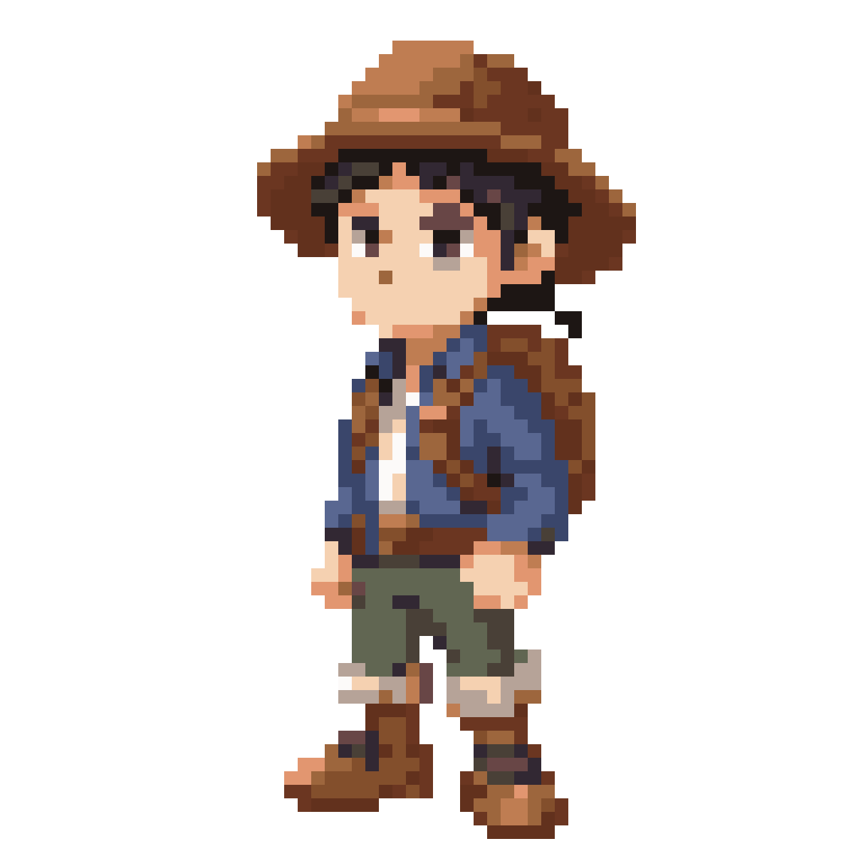 Calm Cheerful Young Adventurer pixel art