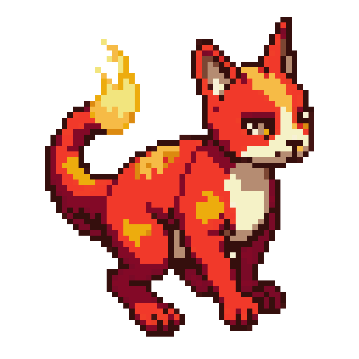 Fire Cat Monster pixel art