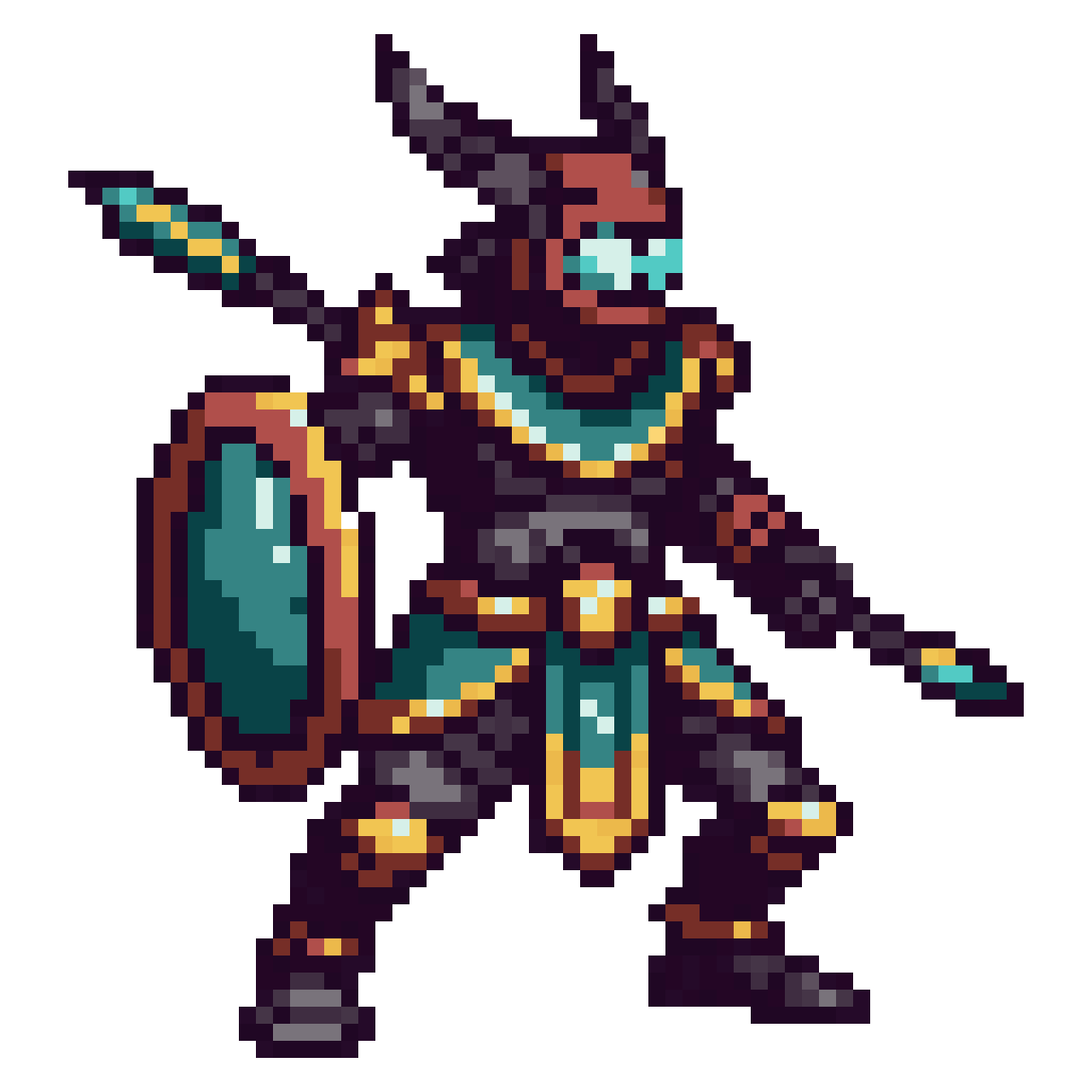 Corrupted Nazca Guardian Warrior pixel art