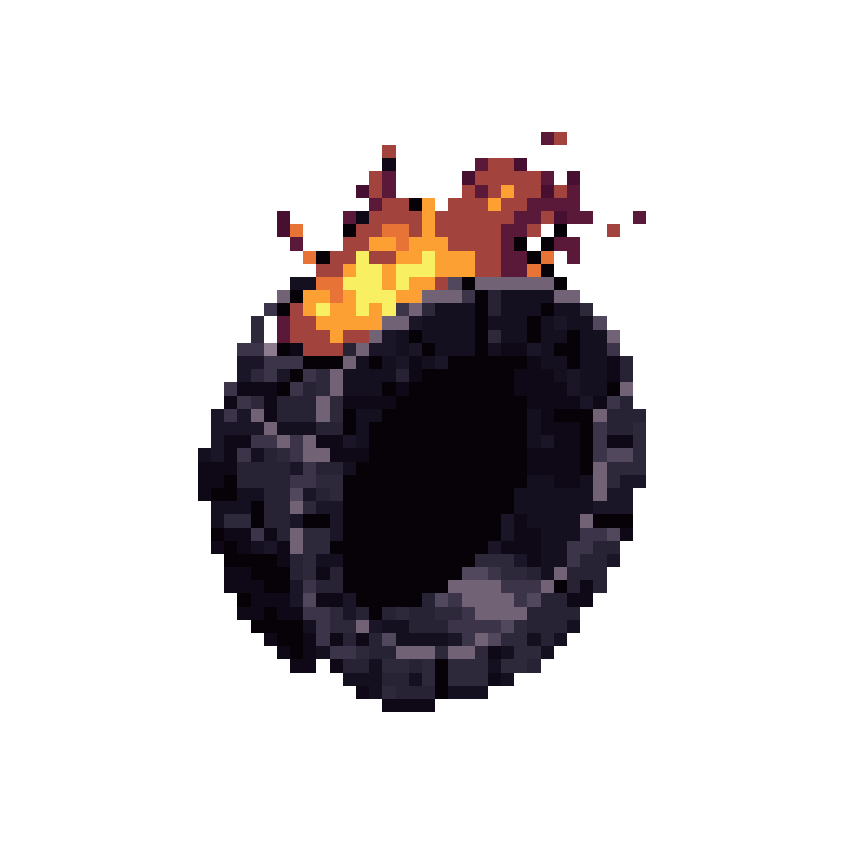 Ash Ring Cursed Fire Relic pixel art