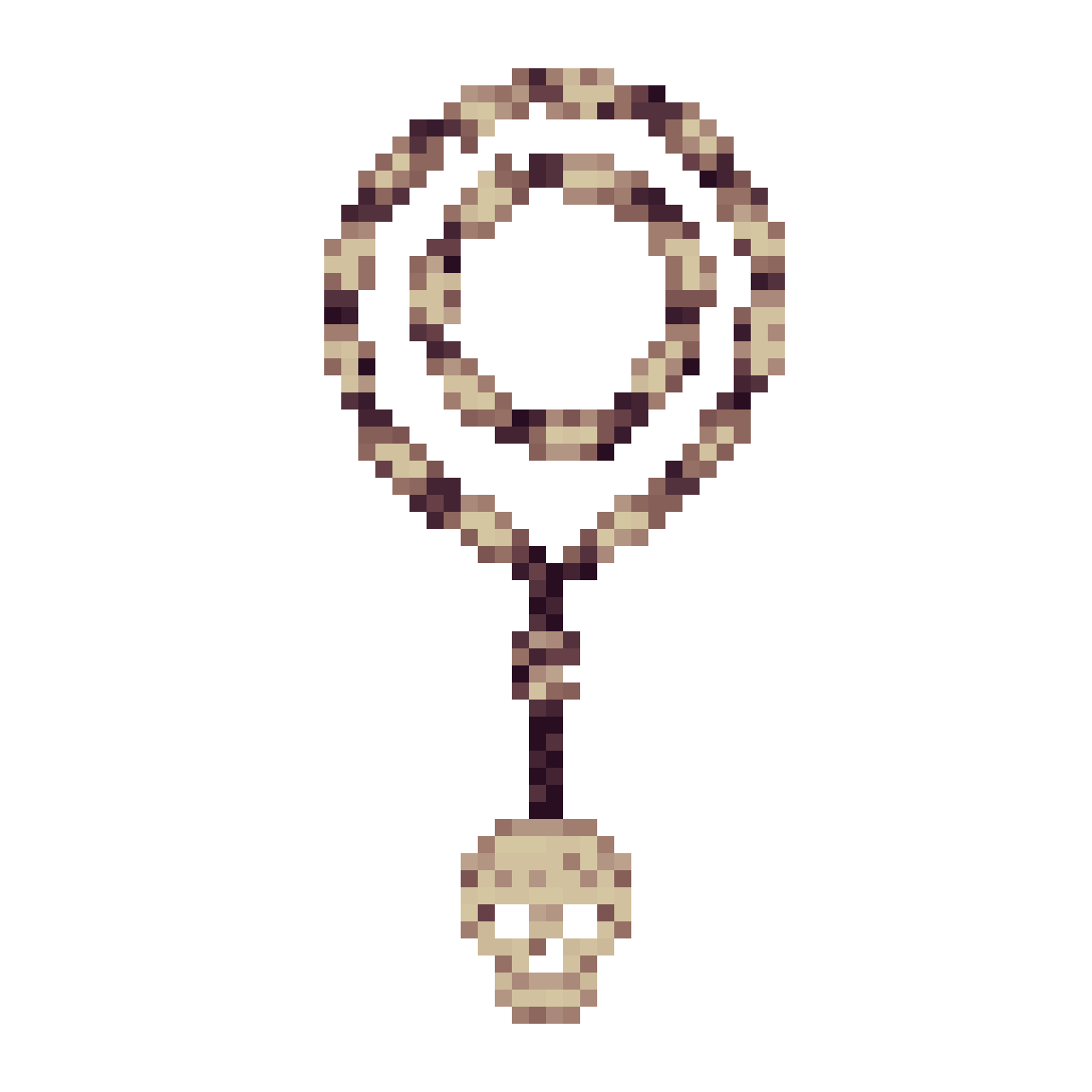 Bone Rosary with Skull Pendant pixel art