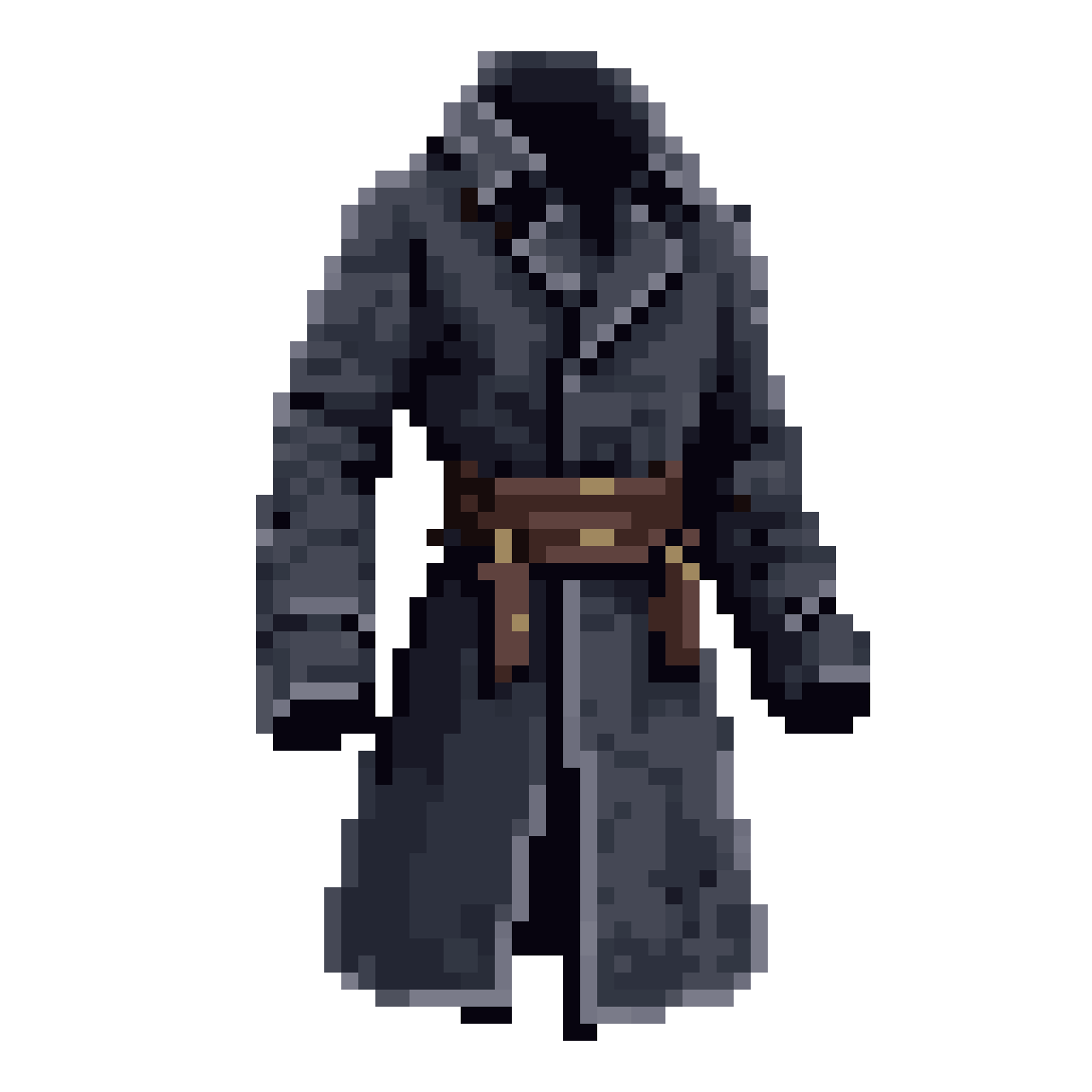 Gravekeeper Coat with Bone Buttons pixel art