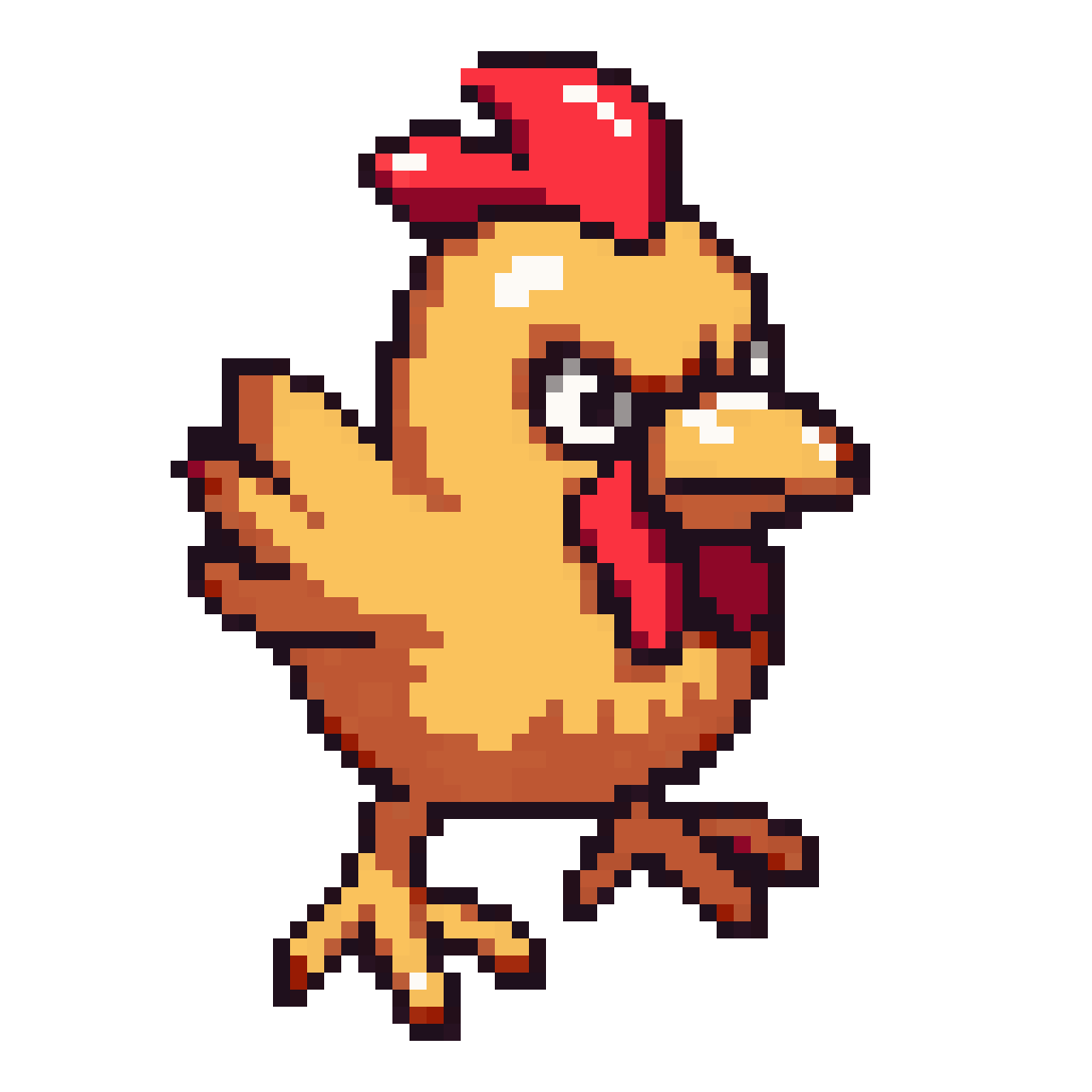 An angry chicken nugget enemy pixel art