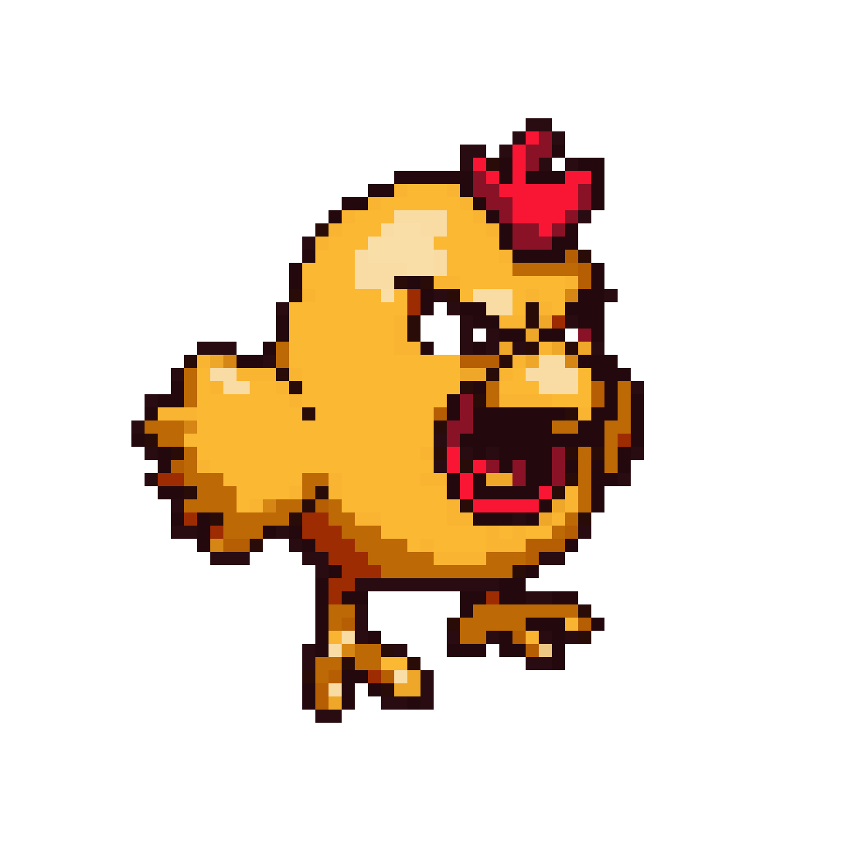 An angry chicken nugget enemy pixel art