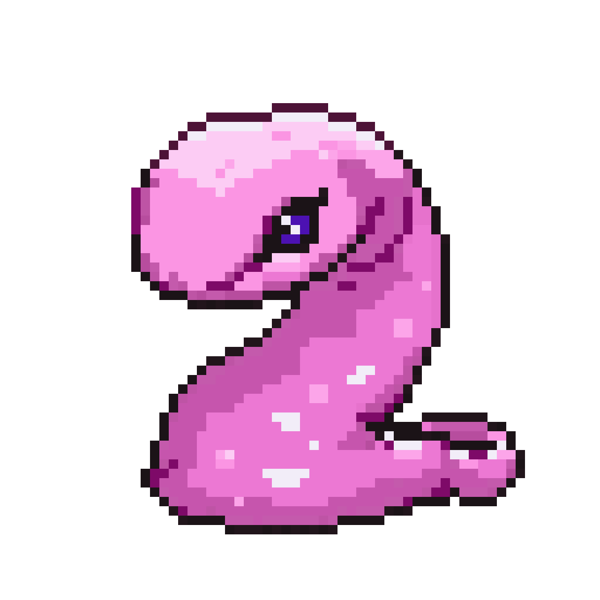 Pink Slime with Purple Eyes pixel art