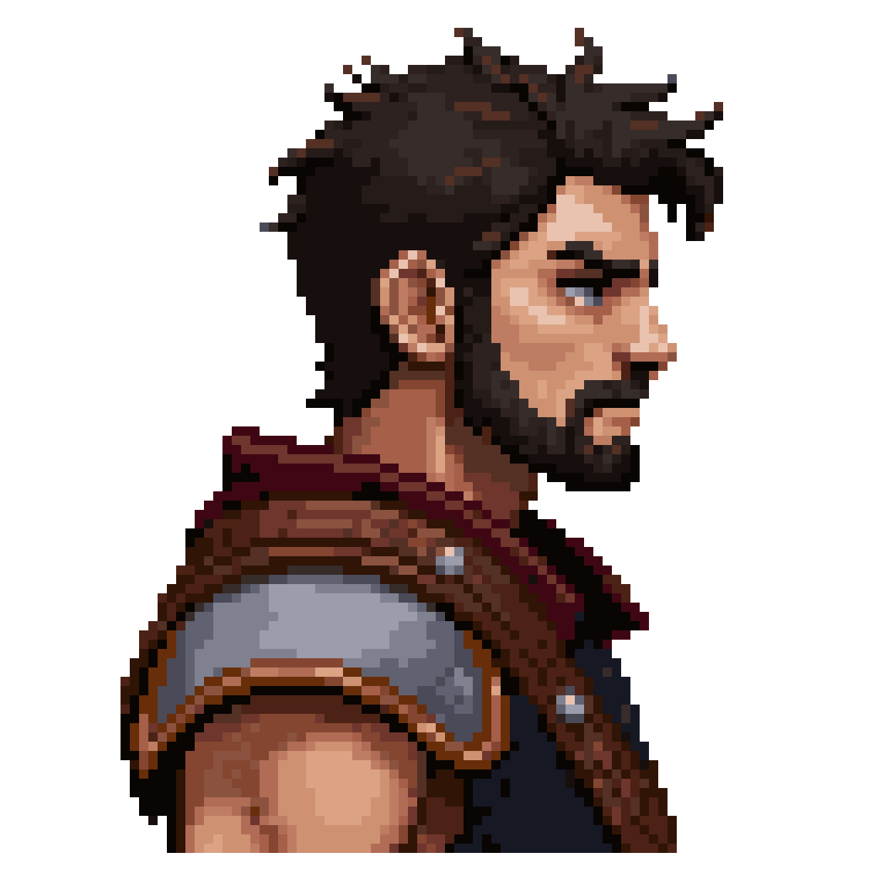 Young Adult Male Sellsword Face Icon pixel art