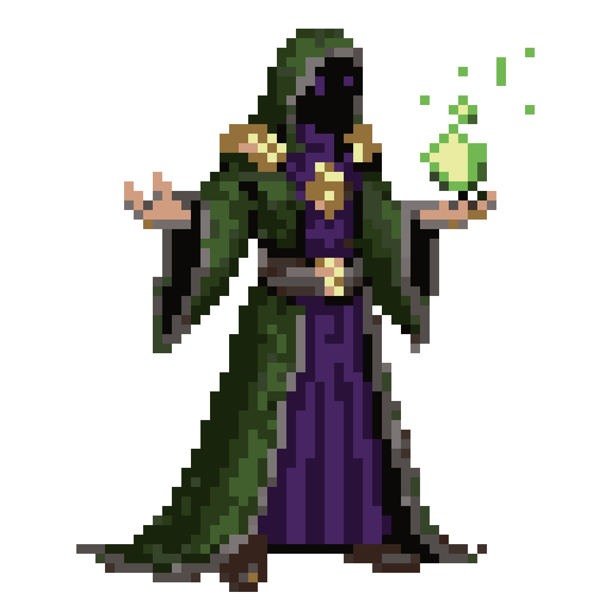 pixel art wizard with floating orb pixel art