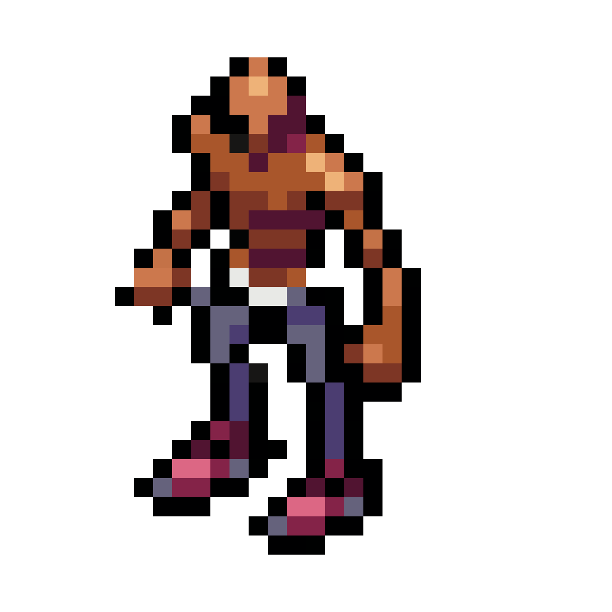 abstract minimalist character with slender limbs pixel art