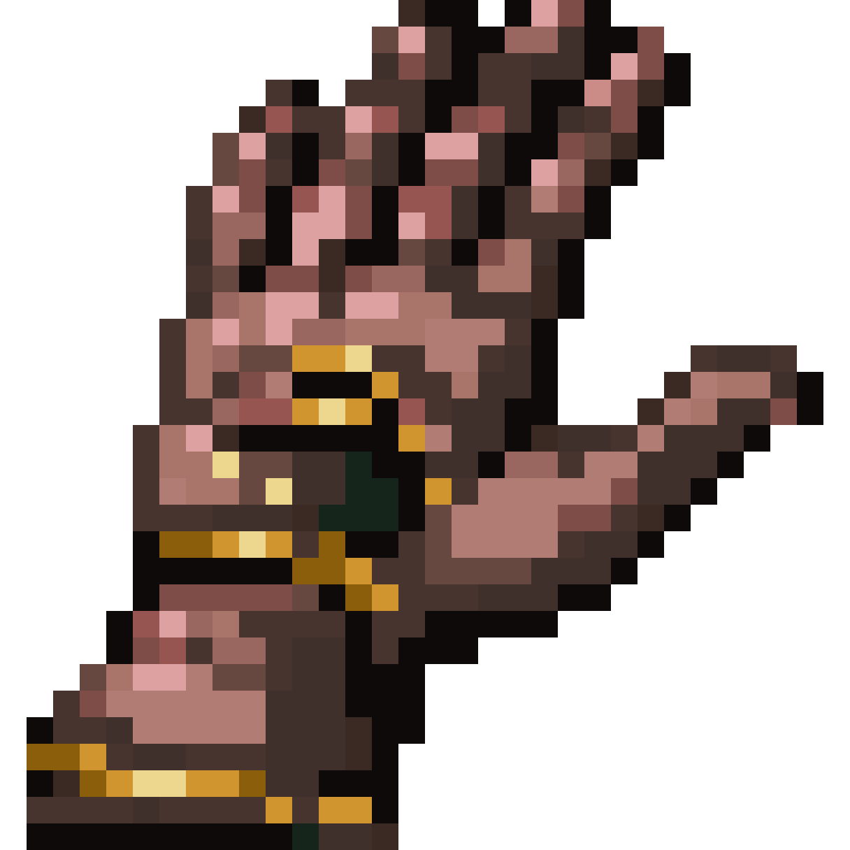 16-bit menu selection glove pixel art