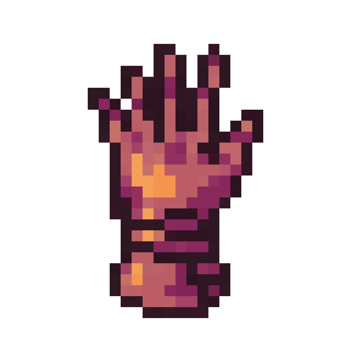 16-bit menu selection glove pixel art