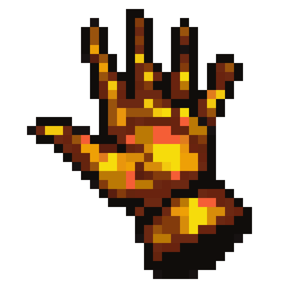 16-bit menu selection glove pixel art
