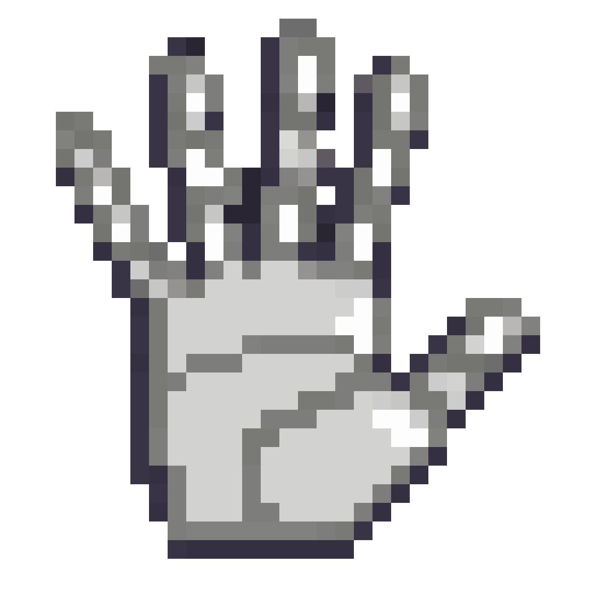 White four-fingered glove, index finger pixel art