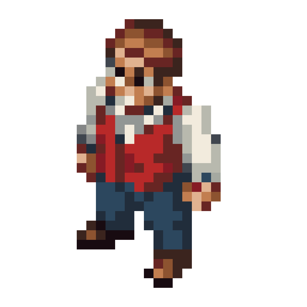 office man with vest pixel art