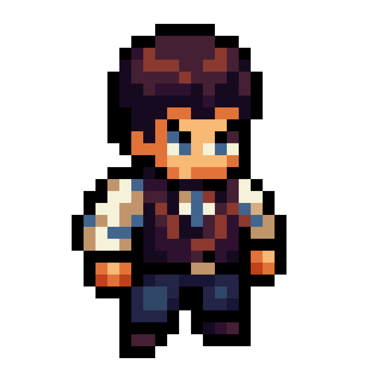 office man with vest pixel art