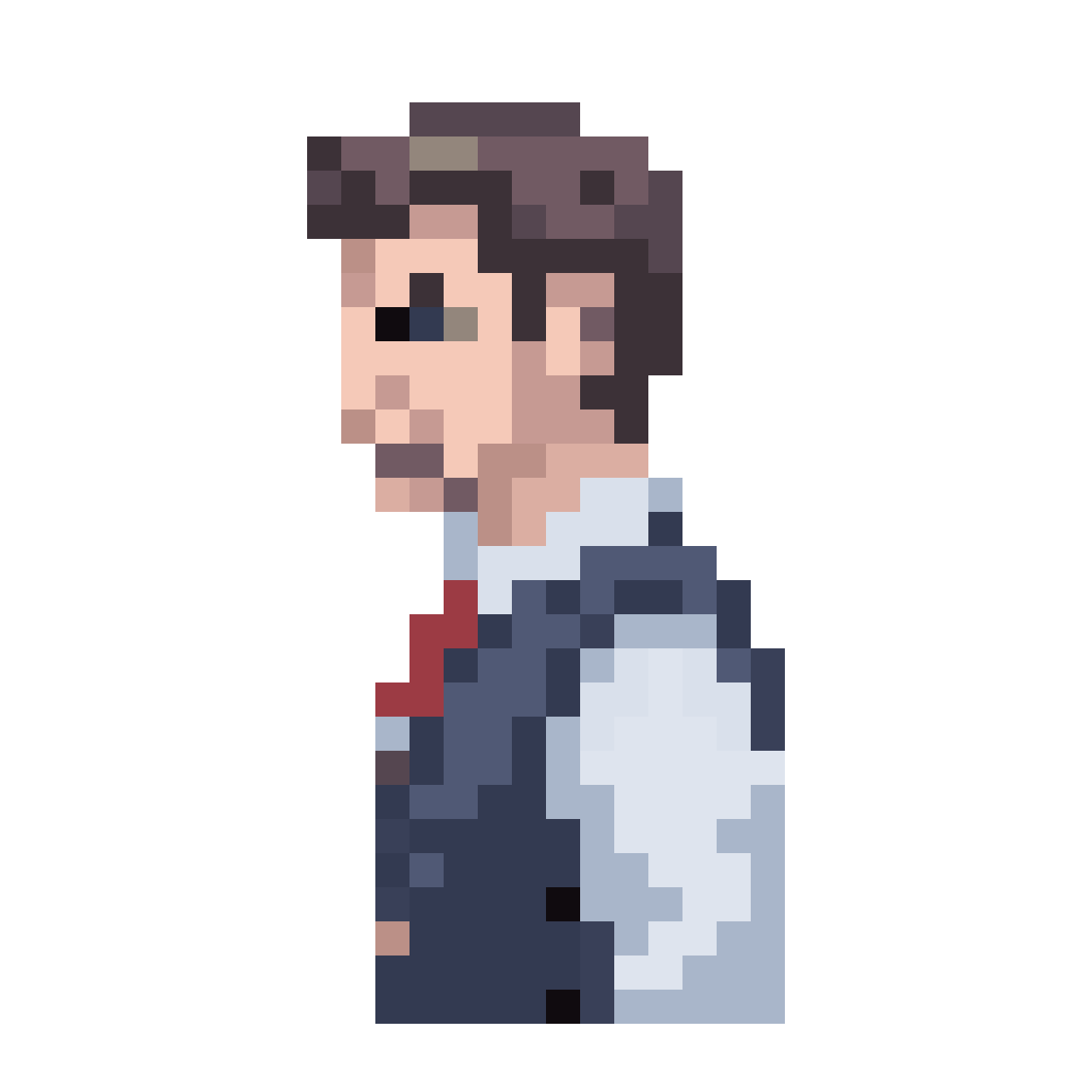 office man with vest pixel art