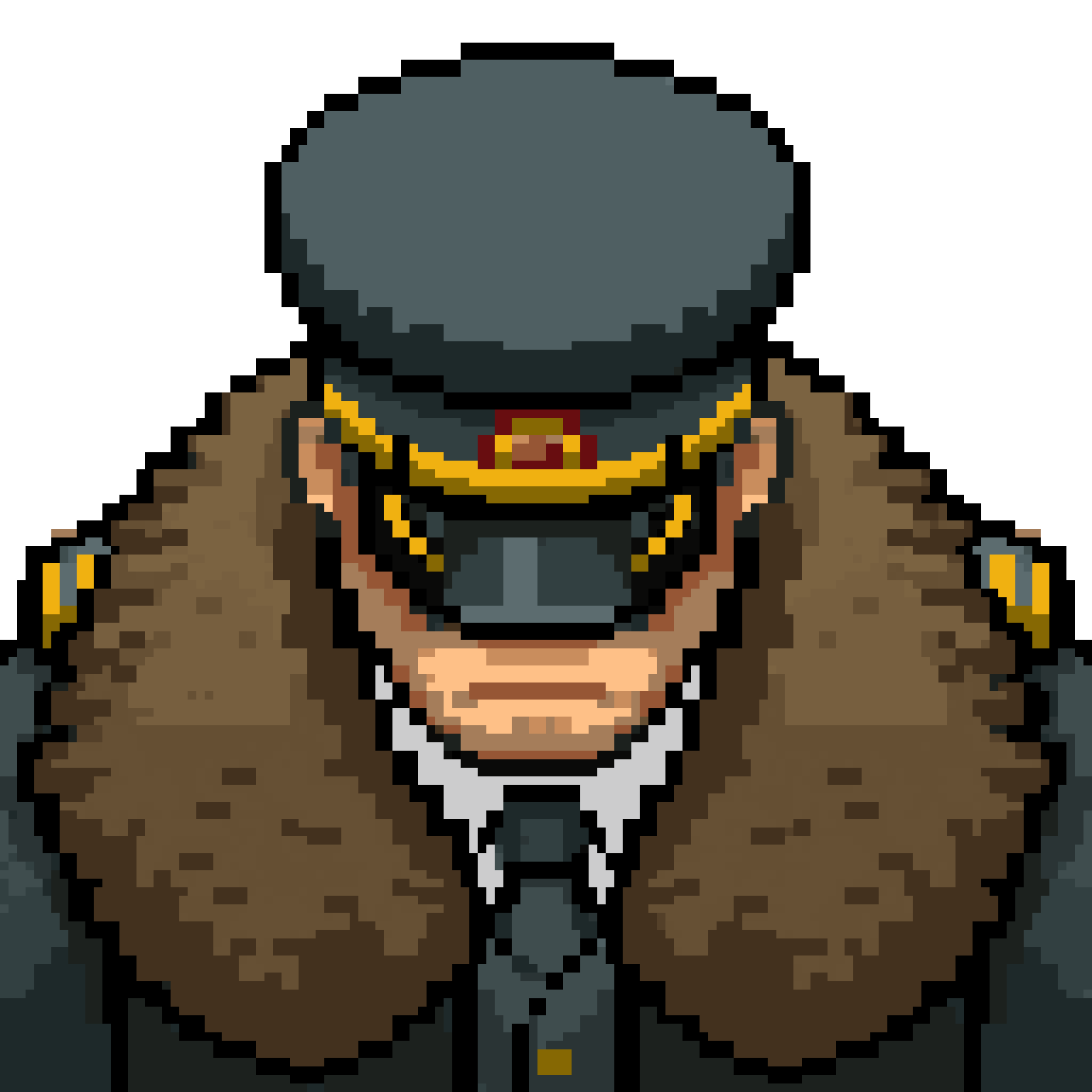 Top-Down Military Officer Character pixel art