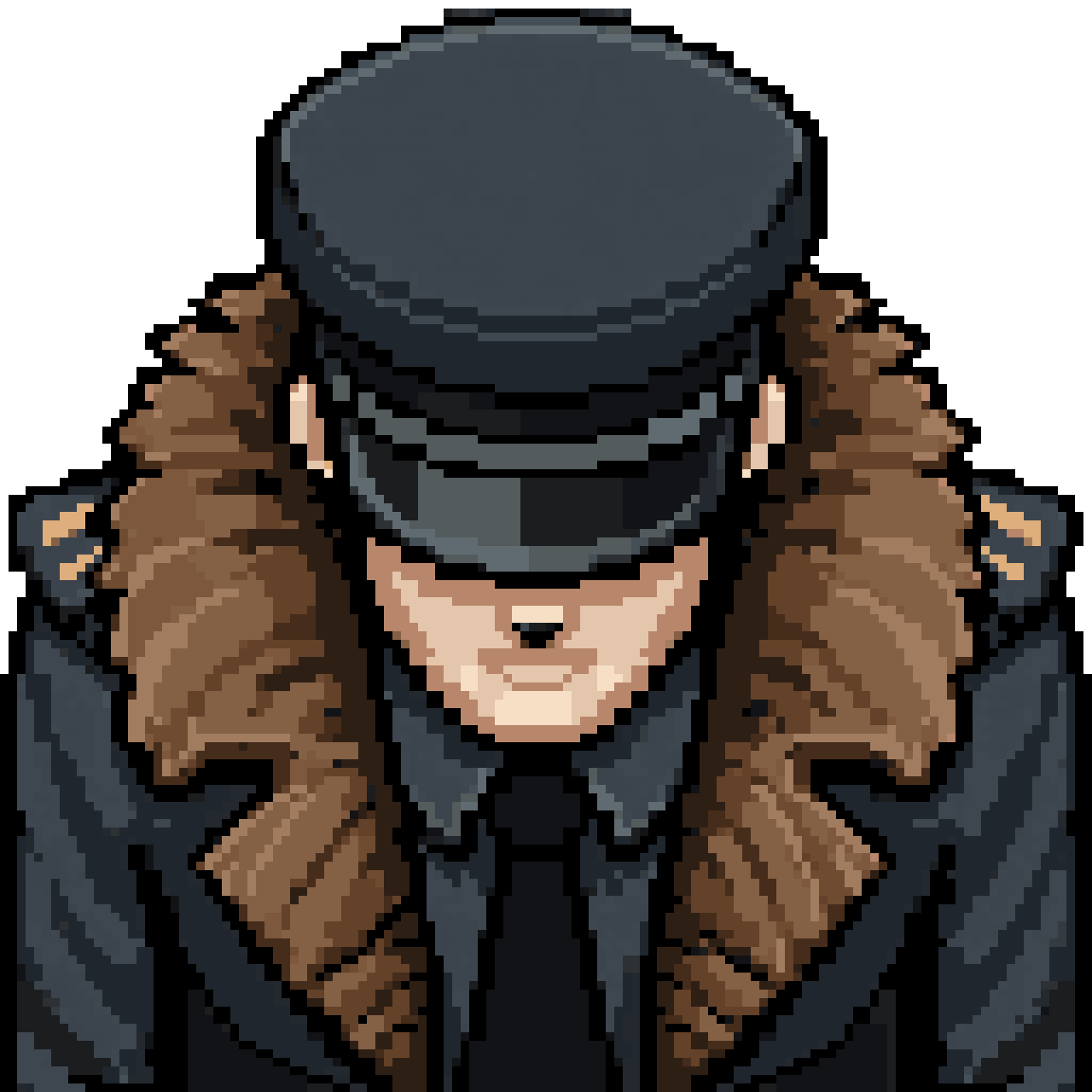 Top-Down Military Officer Character pixel art