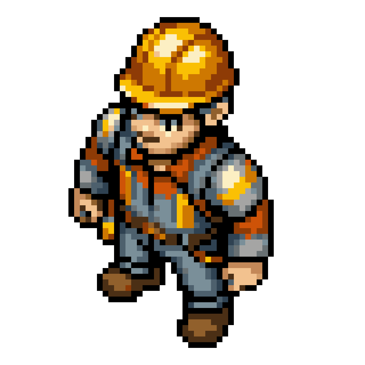 2D Engineer Character in Jumpsuit pixel art
