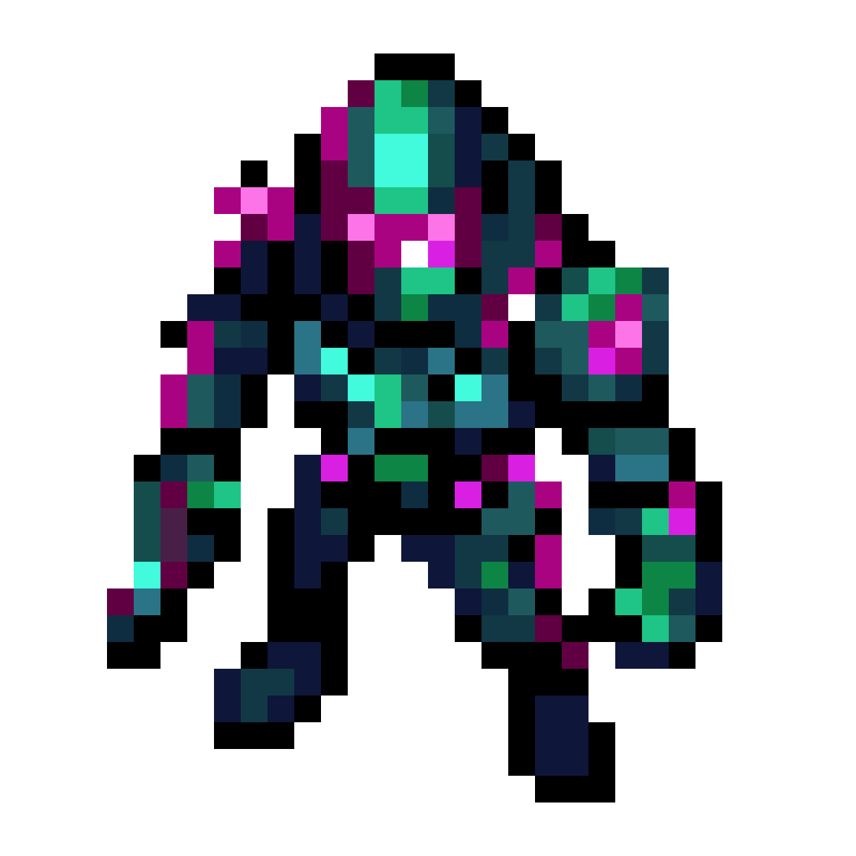 Anonymous cyberpunk hacker agent in pixel art