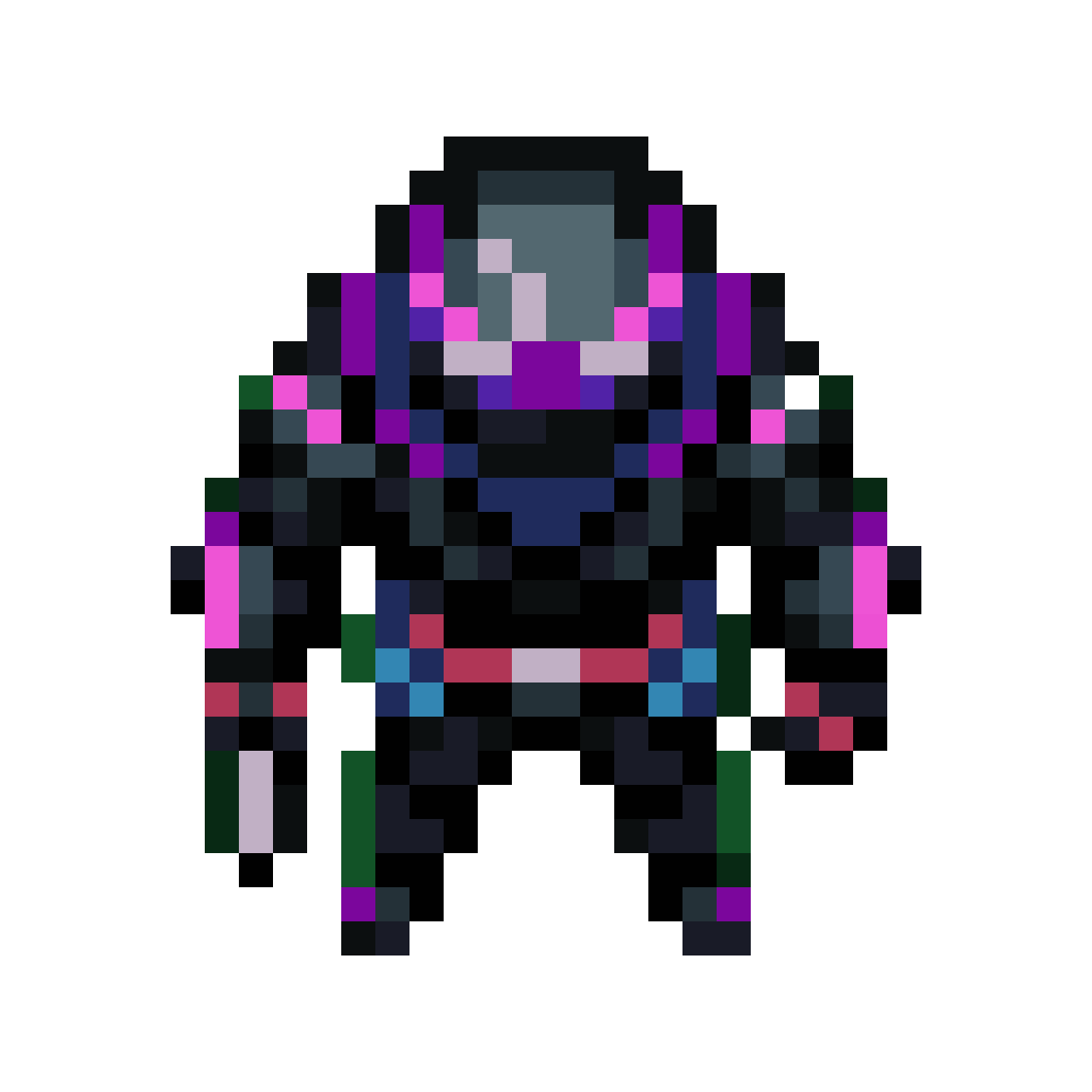 Anonymous cyberpunk hacker agent in pixel art