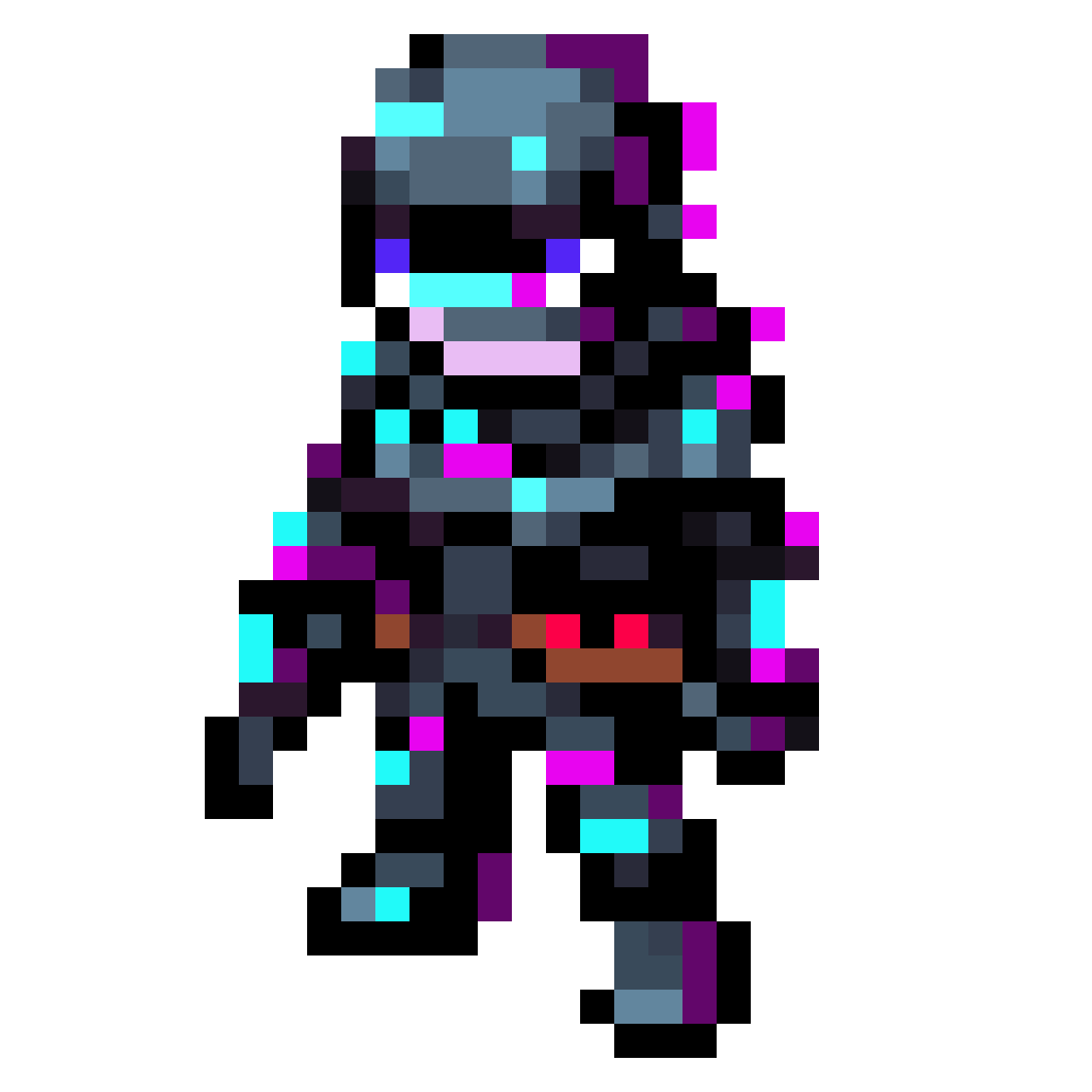 Anonymous cyberpunk hacker agent in pixel art