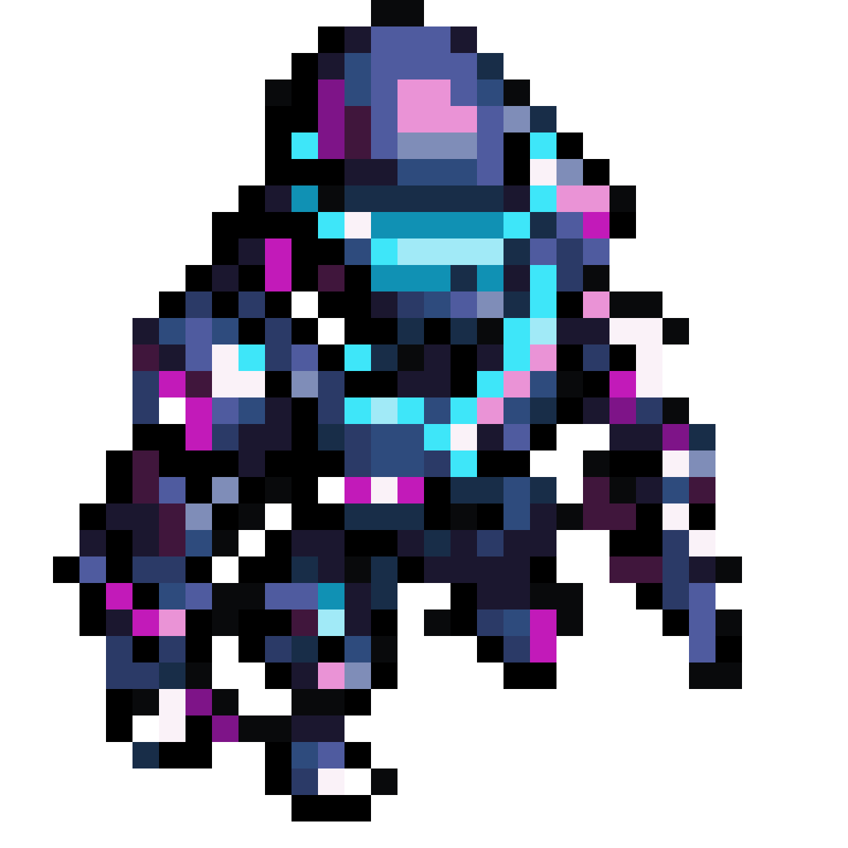 Anonymous cyberpunk hacker agent in pixel art